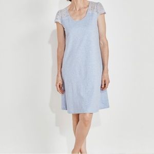 𝅺Talbots Haven Well Within 100% Cotton Jersey Lace Shoulder Sleep Dress Size XS